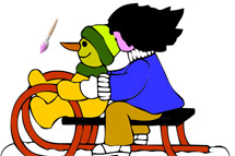 Infantiles: Snowman en trineo